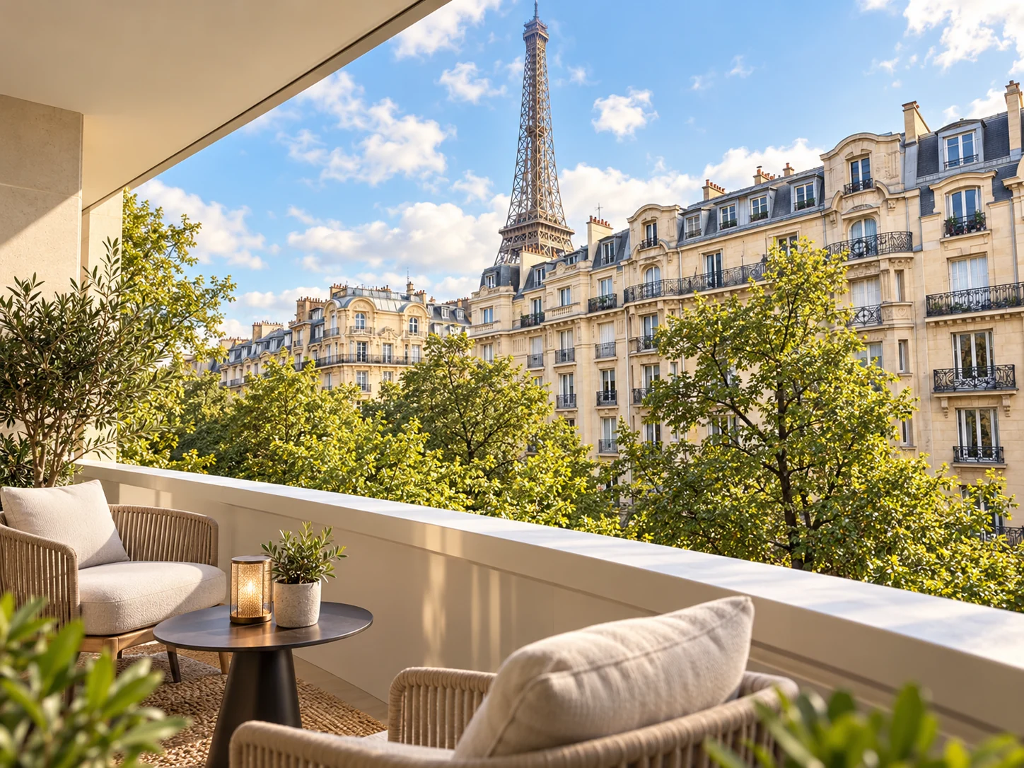 Vue sur la Tour Eiffel depuis l'appartement